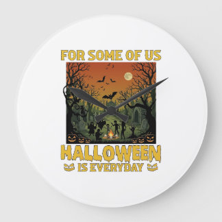 Halloween är varje dag kyrkogård zombies bål Pu Stor Klocka