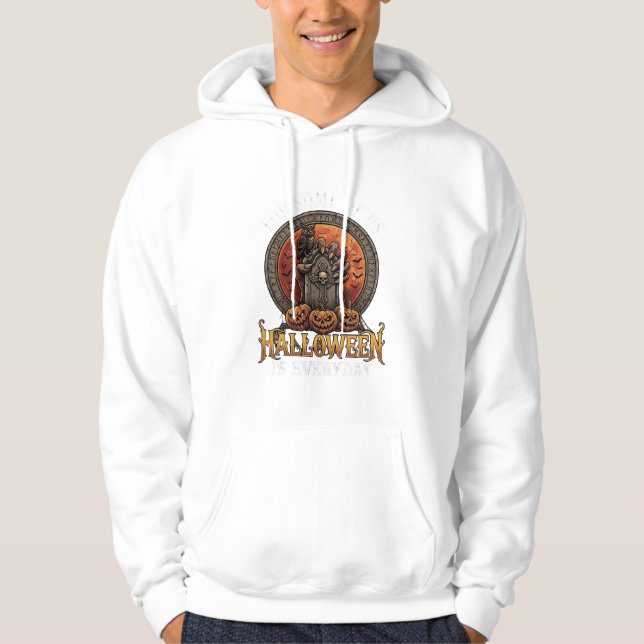 Halloween är varje dag monster hand gravsten pumpa hoodie (Framsida)