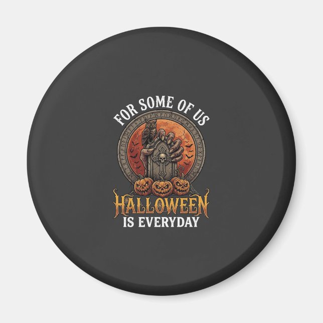Halloween är varje dag monster hand gravsten pumpa magnet (Framsidan)