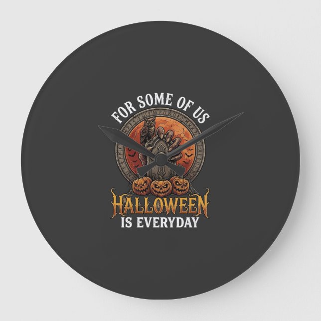 Halloween är varje dag monster hand gravsten pumpa stor klocka (Framsida)