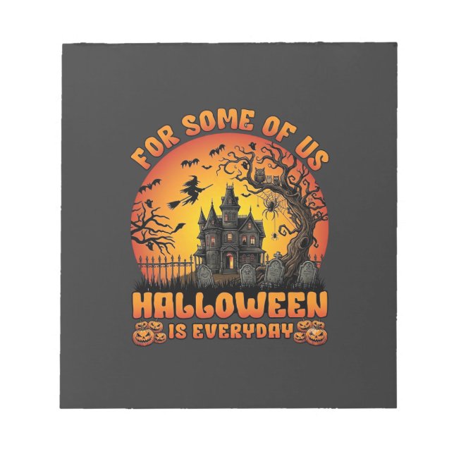 Halloween är varje dag Spökhus Häxa Måne_1 Anteckningsblock (Framsida)
