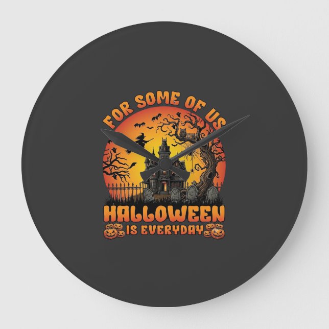 Halloween är varje dag Spökhus Häxa Måne_1 Stor Klocka (Framsida)