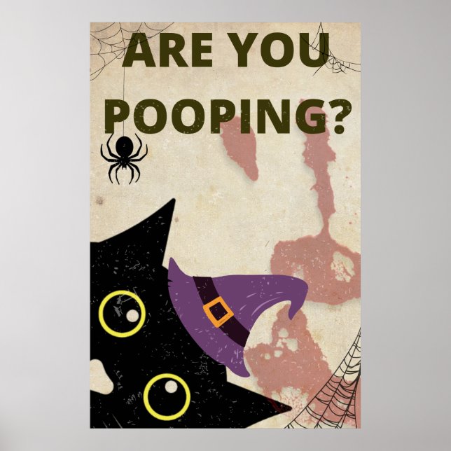 Halloween är Vintage Bathroom Poster (Framsidan)
