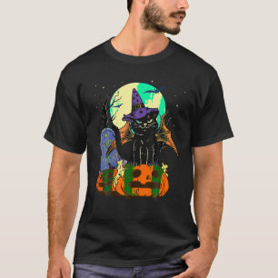 Halloween Arg Black Cat Witch Hat Pumpkin Hallow T Shirt