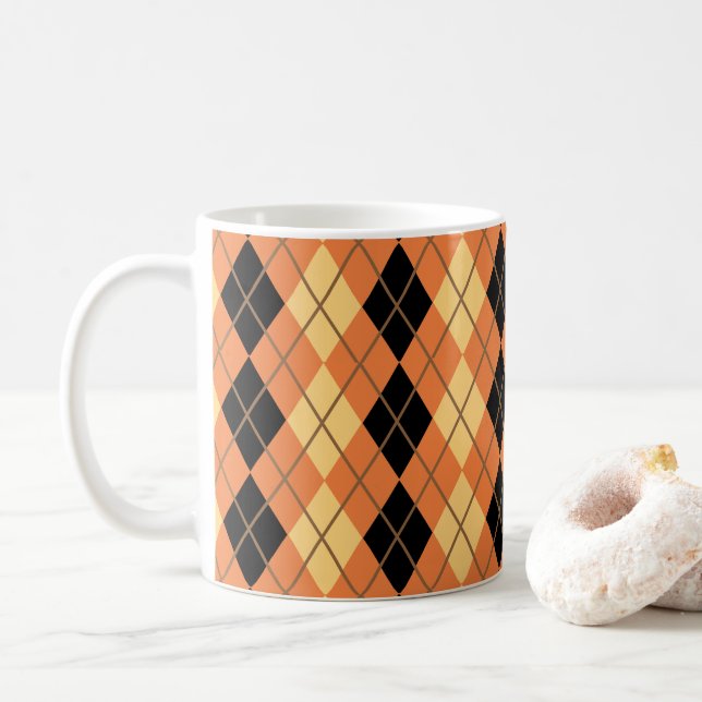 Halloween Argyle Kaffemugg (Med munk)
