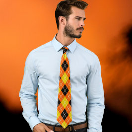 Halloween Argyle Mönster Tie - Classic Spooky Colo Slips