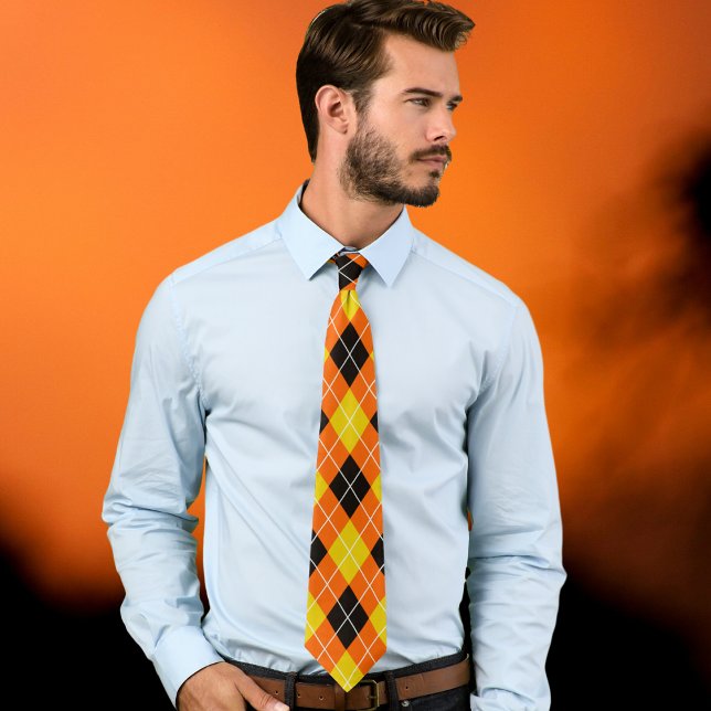 Halloween Argyle Mönster Tie - Classic Spooky Colo Slips (Skapare uppladdad)