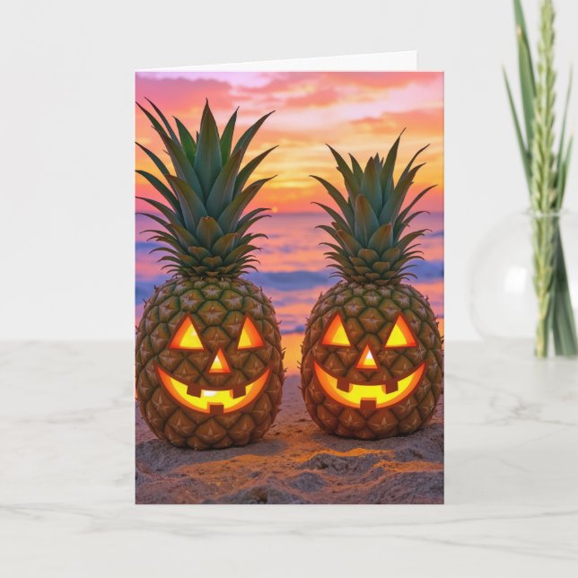 Halloween-årsdag Pinapollskallar Kort (Framsida)