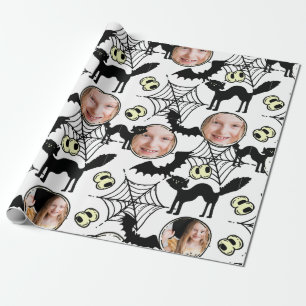 Halloween Art mönster Black Cat Photo Spooky Presentpapper