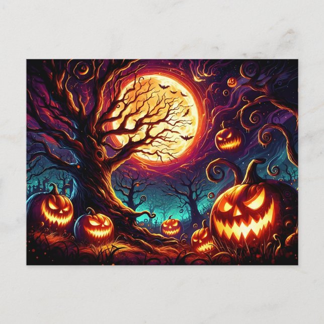 Halloween Art Scene-vykort Vykort (Framsida)