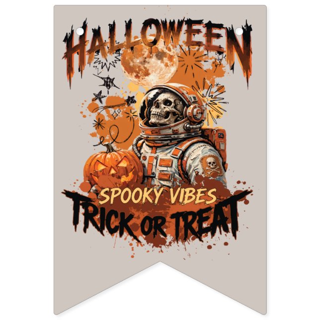Halloween Astronaut Girlang Flagga (Första flaggan)