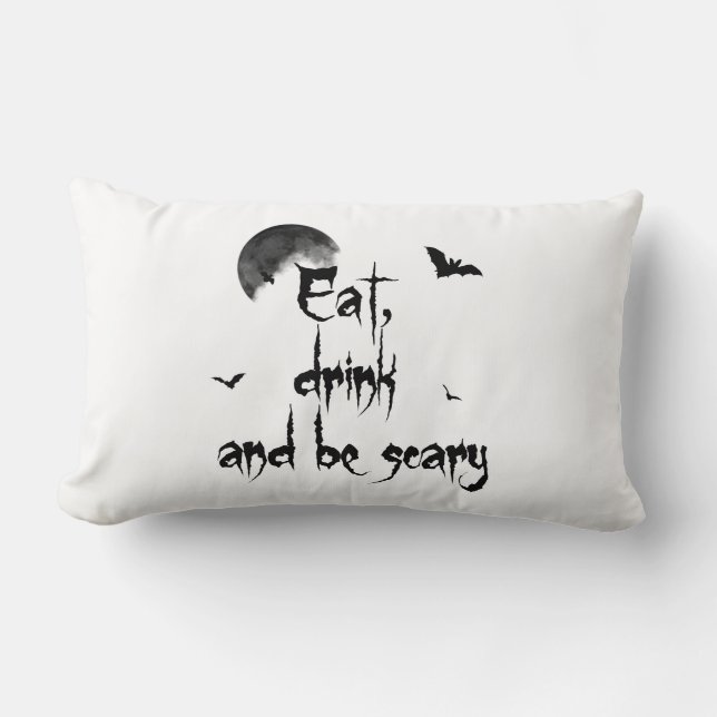 Halloween - Ät, drick och läs Lumbarkudde (Framsida)