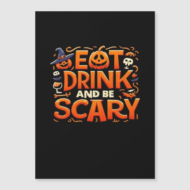 Halloween Ät Drick Och Var Skräckinjagande (Framsida)