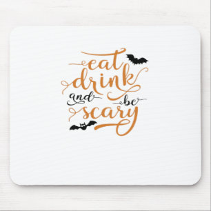 Halloween Ät Drick Och Var Skräckinjagande Kreativ Musmatta