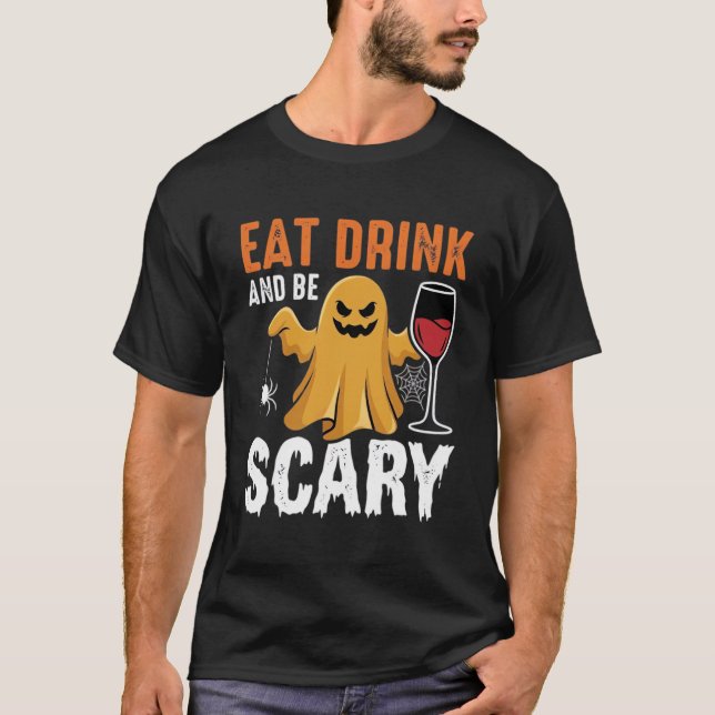 Halloween ät drick var läsklig spökdesign_1 t shirt (Framsida)
