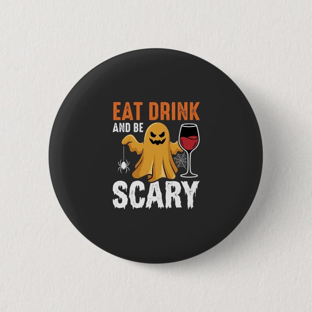 Halloween ät dryck vara läsklig spökdesign_1 knapp (Framsida)