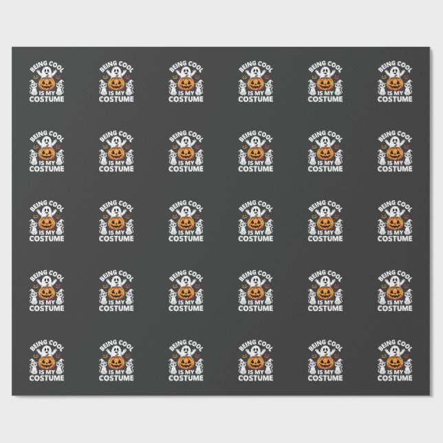 Halloween Att Vara Cool Är Min Kostym Spökdesign Presentpapper (Platt)