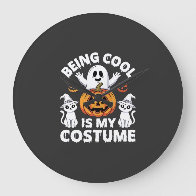 Halloween Att Vara Cool Är Min Kostym Spökdesign Stor Klocka (Framsida)