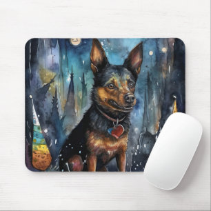 Halloween Australian Kelpie med pumpor Scary Musmatta