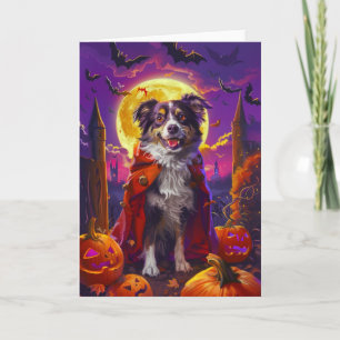 Halloween Australian shepherd Hund Pumpkins Scary Kort