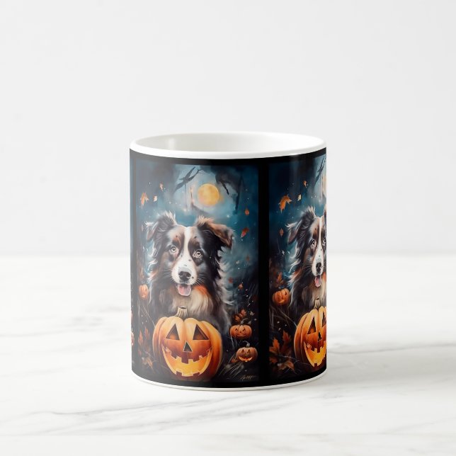 Halloween Australian shepherd med påssjuka Kaffemugg (Center)