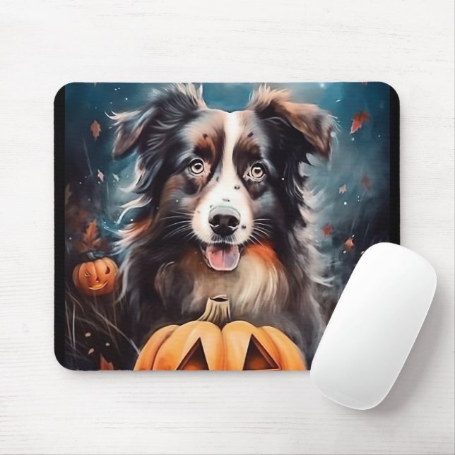 Halloween Australian shepherd med påssjuka Musmatta (Med mus)