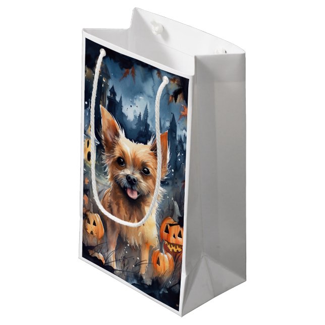 Halloween Australian Terrier med pumpkins Scary (Framsidan Vinklad)