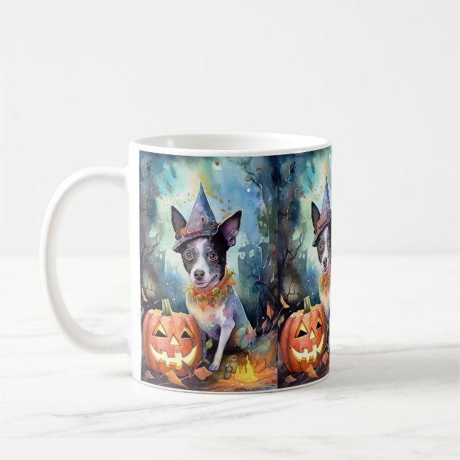 Halloween australisk boskap med pumpor Scary Kaffemugg (Vänster)