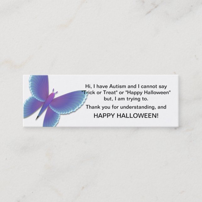 Halloween Autism Bus eller Bounty Kort Fjäril (Framsida)