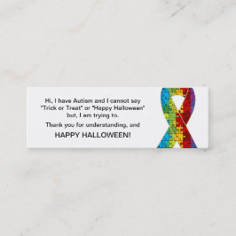 Halloween Autism Bus eller godis-kort Ribbon 2 Mini Visitkort