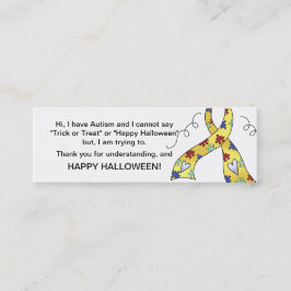 Halloween Autism Bus eller godis-kort Ribbon 3 Mini Visitkort