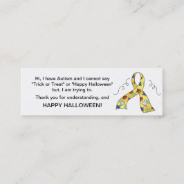 Halloween Autism Bus eller godis-kort Ribbon 4 Mini Visitkort