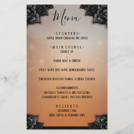 Halloween Autumn Black Ro & Orange Menu