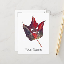 Halloween Autumn Foliage Löv Fall Thanksgiving Helg Vykort