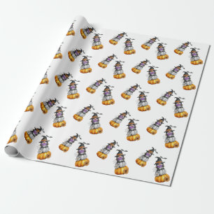 Halloween Autumn Gnome Watercolor Illustration Presentpapper