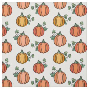 Halloween Autumn Orange Pumpkin Mönster Tyg