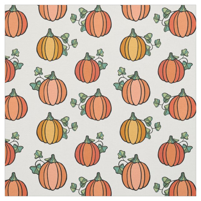 Halloween Autumn Orange Pumpkin Mönster Tyg (Provkarta)