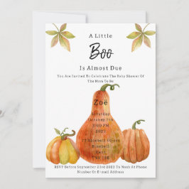 Halloween Autumn Pumpkin Babyshower Invitation Inbjudningar