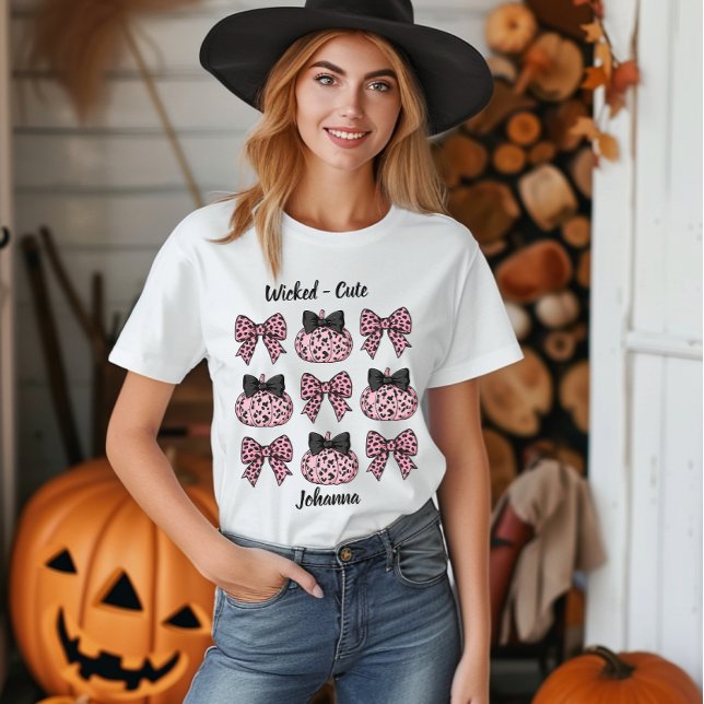 Halloween/Autumn Pumpkins och bows rosa Coquette T Shirt (Halloween / Autumn Pumpkins and bows pink Coquette Tri-Blend Shirt)