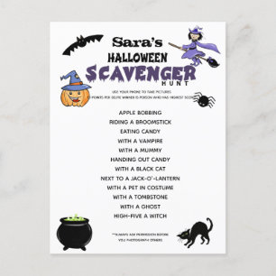 Halloween-äventyrsspelet parti meddelande vykort