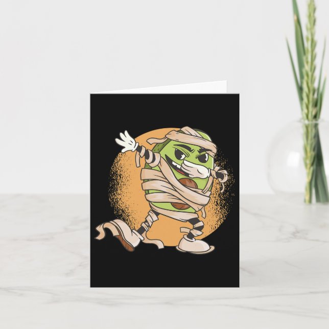 Halloween Avocado Mummy Kort (Framsida)