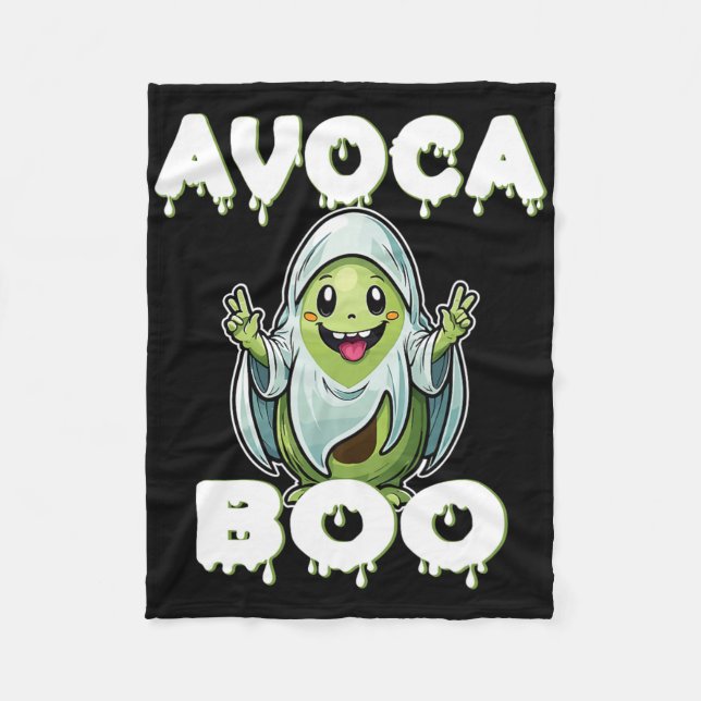 Halloween Avocado Pun Ghost Costume Funny Veggie A Fleecefilt (Framsidan)
