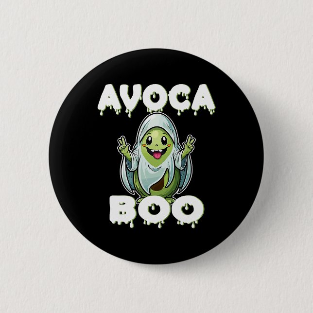 Halloween Avocado Pun Ghost Costume Funny Veggie A Knapp (Framsida)