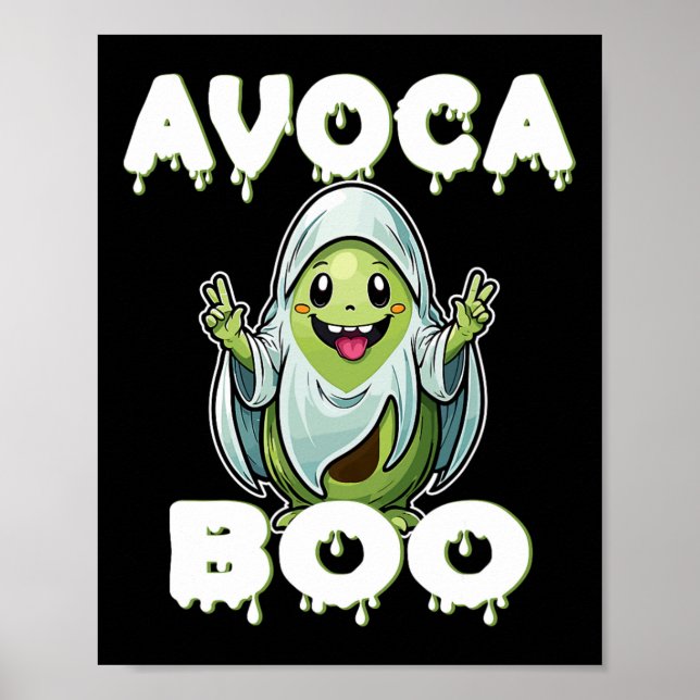 Halloween Avocado Pun Ghost Costume Funny Veggie A Poster (Framsidan)