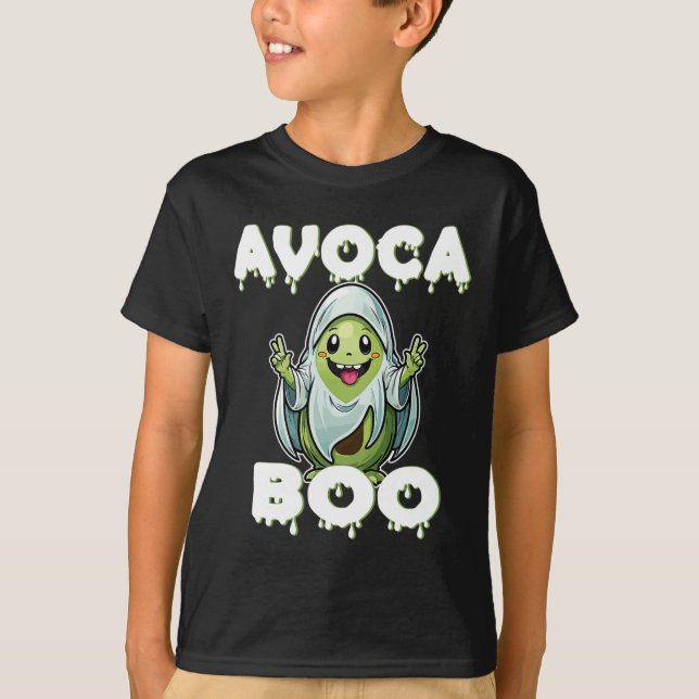 Halloween Avocado Pun Ghost Costume Funny Veggie A T Shirt (Framsida)