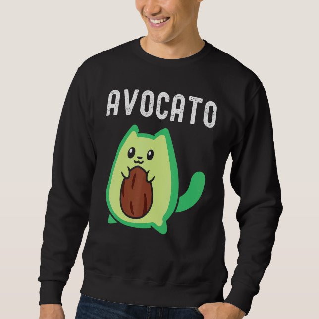 Halloween Avocato-kostym för Avocado Lång Ärmad Tröja (Framsida)