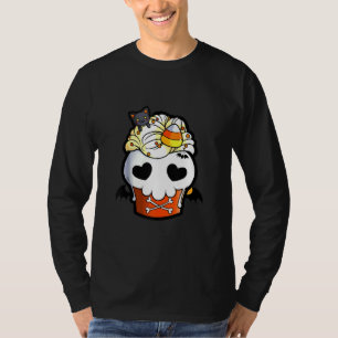 Halloween B: Brack Cat Skull Cuptårta T Shirt