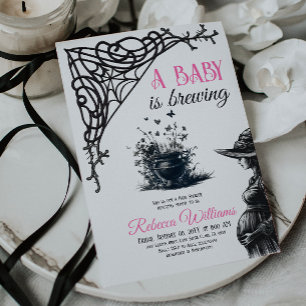 Halloween Baby andas Rosa Baby Shower Inbjudningar