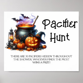 Halloween Baby är Brewin Nappar Hunt Shower Game Poster