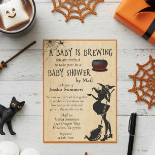 Halloween Baby är Brewing Shower by Mail Häxa Inbjudningar